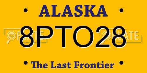 8PTO28 Alaska License Plate