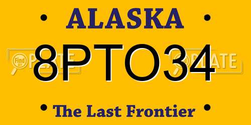8PTO34 Alaska License Plate