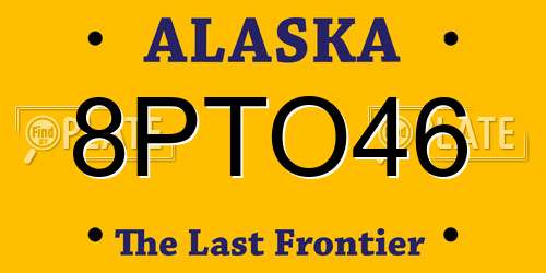 8PTO46 Alaska License Plate