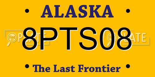 8PTS08 Alaska License Plate
