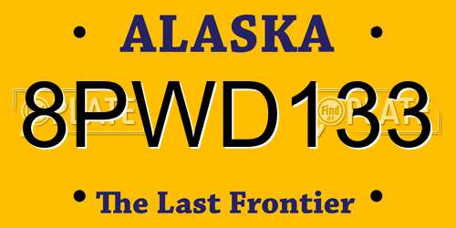 8PWD133 Alaska License Plate