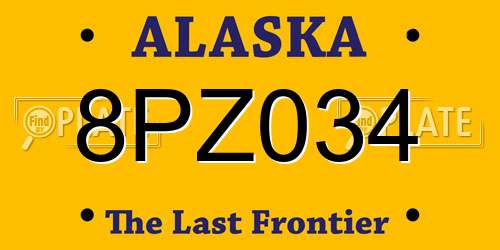 8PZ034 Alaska License Plate