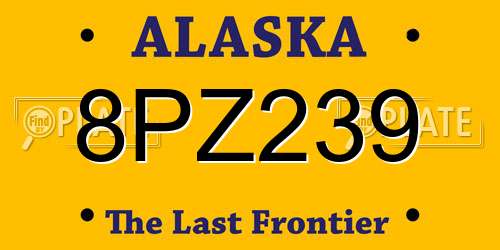 8PZ239 Alaska License Plate