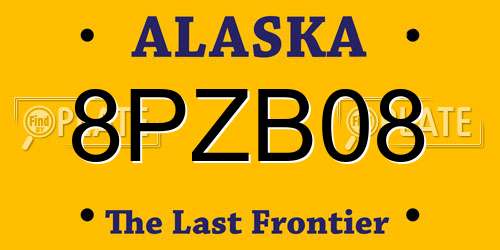 8PZB08 Alaska License Plate