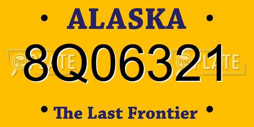 8Q06321 Alaska License Plate