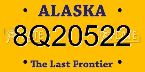 8Q20522 Alaska License Plate