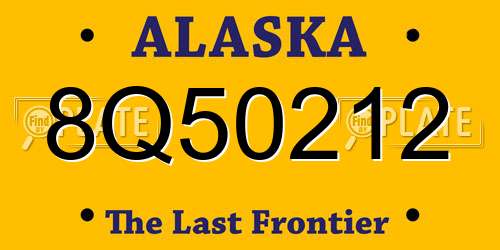 8Q50212 Alaska License Plate