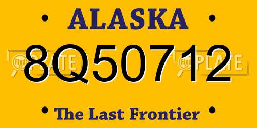 8Q50712 Alaska License Plate
