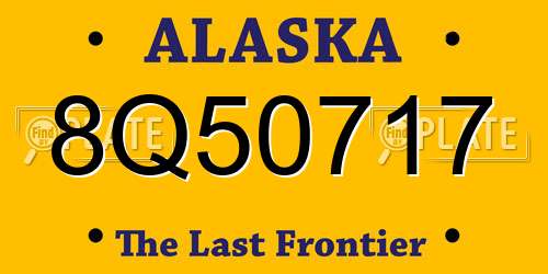 8Q50717 Alaska License Plate