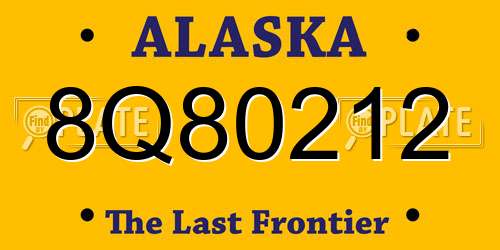 8Q80212 Alaska License Plate
