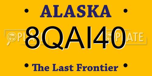 8QAI40 Alaska License Plate