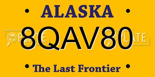 8QAV80 Alaska License Plate
