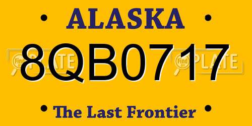 8QB0717 Alaska License Plate
