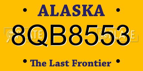 8QB8553 Alaska License Plate