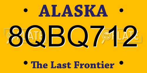 8QBQ712 Alaska License Plate