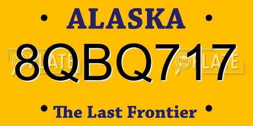 8QBQ717 Alaska License Plate