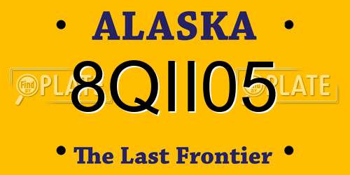 8QII05 Alaska License Plate