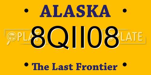 8QII08 Alaska License Plate