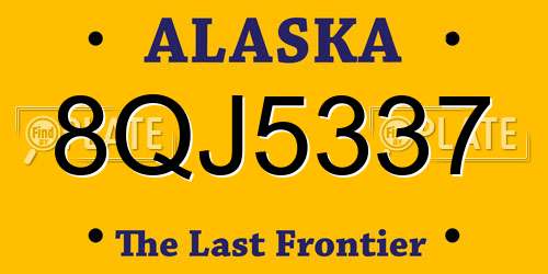 8QJ5337 Alaska License Plate