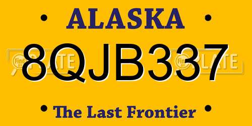 8QJB337 Alaska License Plate