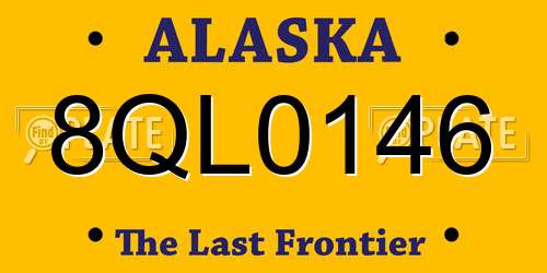 8QL0146 Alaska License Plate