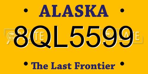 8QL5599 Alaska License Plate