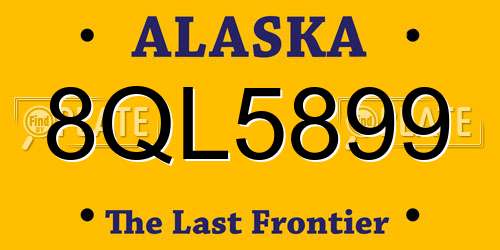 8QL5899 Alaska License Plate