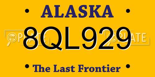 8QL929 Alaska License Plate