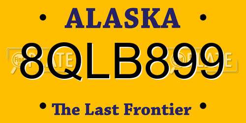 8QLB899 Alaska License Plate