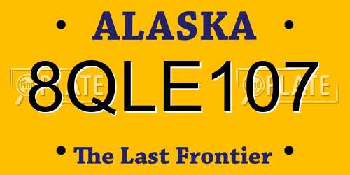 8QLE107 Alaska License Plate