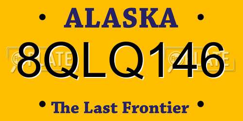 8QLQ146 Alaska License Plate
