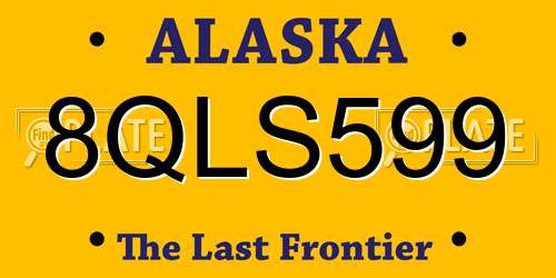 8QLS599 Alaska License Plate