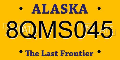 8QMS045 Alaska License Plate