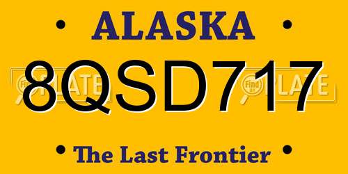 8QSD717 Alaska License Plate