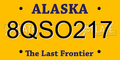 8QSO217 Alaska License Plate