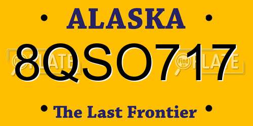 8QSO717 Alaska License Plate