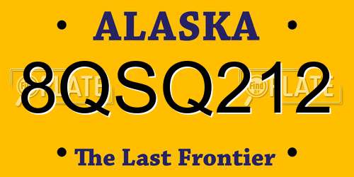 8QSQ212 Alaska License Plate