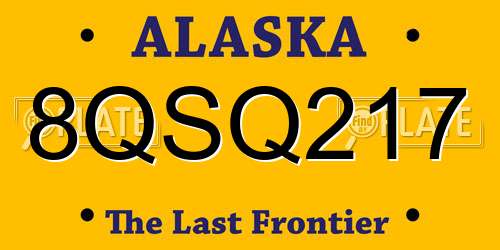 8QSQ217 Alaska License Plate