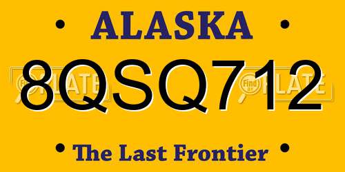 8QSQ712 Alaska License Plate