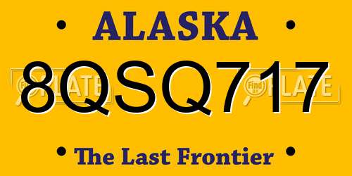 8QSQ717 Alaska License Plate