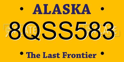 8QSS583 Alaska License Plate
