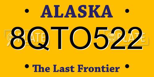 8QTO522 Alaska License Plate