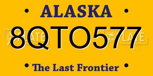 8QTO577 Alaska License Plate