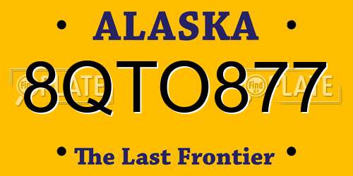 8QTO877 Alaska License Plate