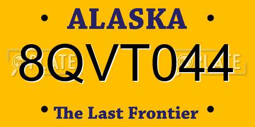 8QVT044 Alaska License Plate