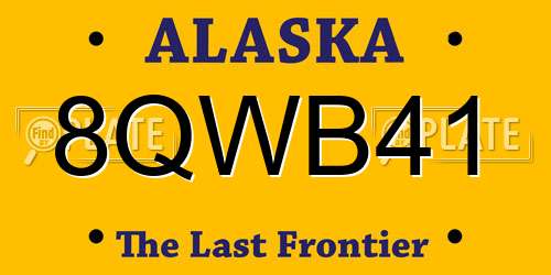 8QWB41 Alaska License Plate