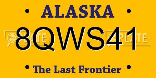 8QWS41 Alaska License Plate