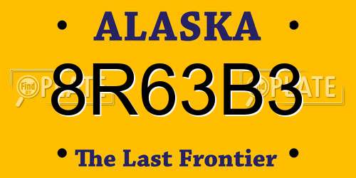 8R63B3 Alaska License Plate