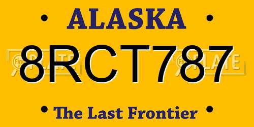 8RCT787 Alaska License Plate