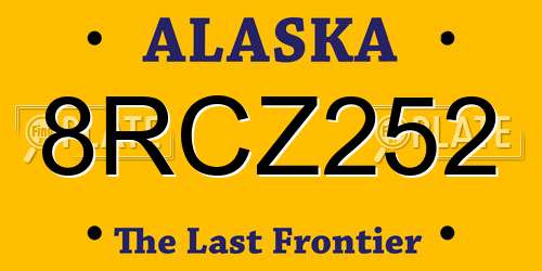 8RCZ252 Alaska License Plate